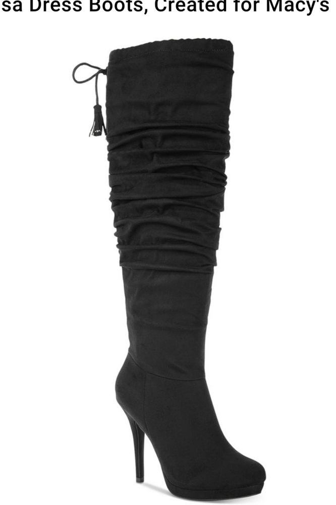 Tall slouched suede high heeled boots
